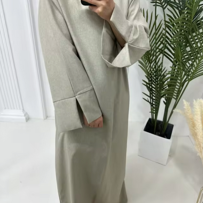 Tiffany – Closed Linen Abaya Dress