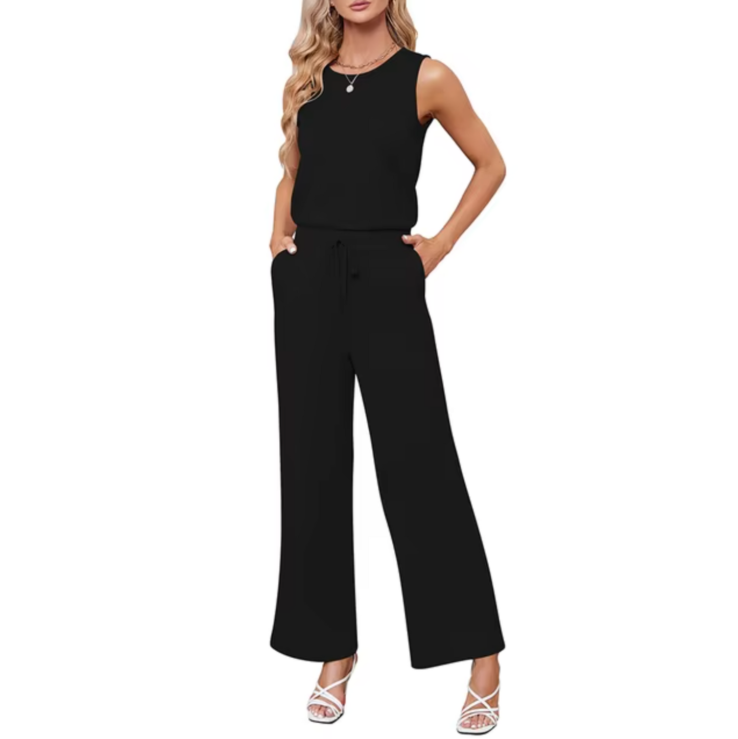 Avery – Sleeveless Round Neck Romper