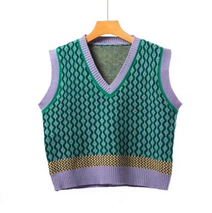 Almira – Knitted Round Neck Sleeveless Vest