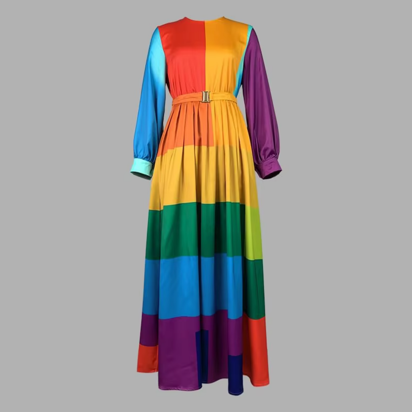 Aurora – Rainbow Long-Sleeved Maxi Dress