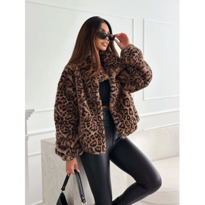 Leocadia – Leopard Print Fur Jacket