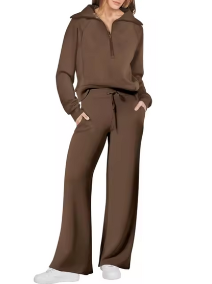 Rona – Collared Sweatshirt and Pants Set