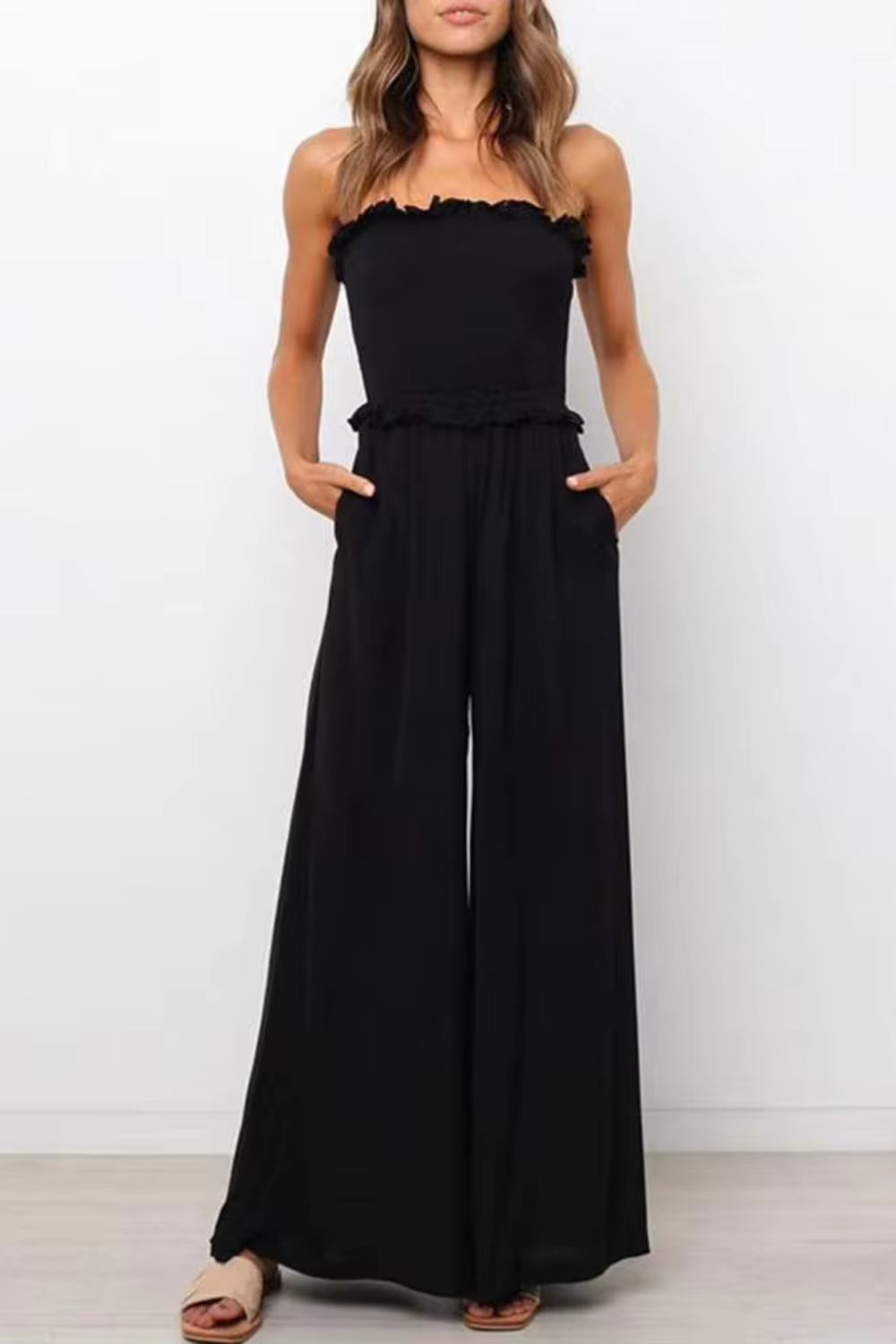 Cleopatra – Strapless Ruffle Jumpsuit