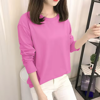 Izabel – Cotton Round Neck Long-sleeved Shirt