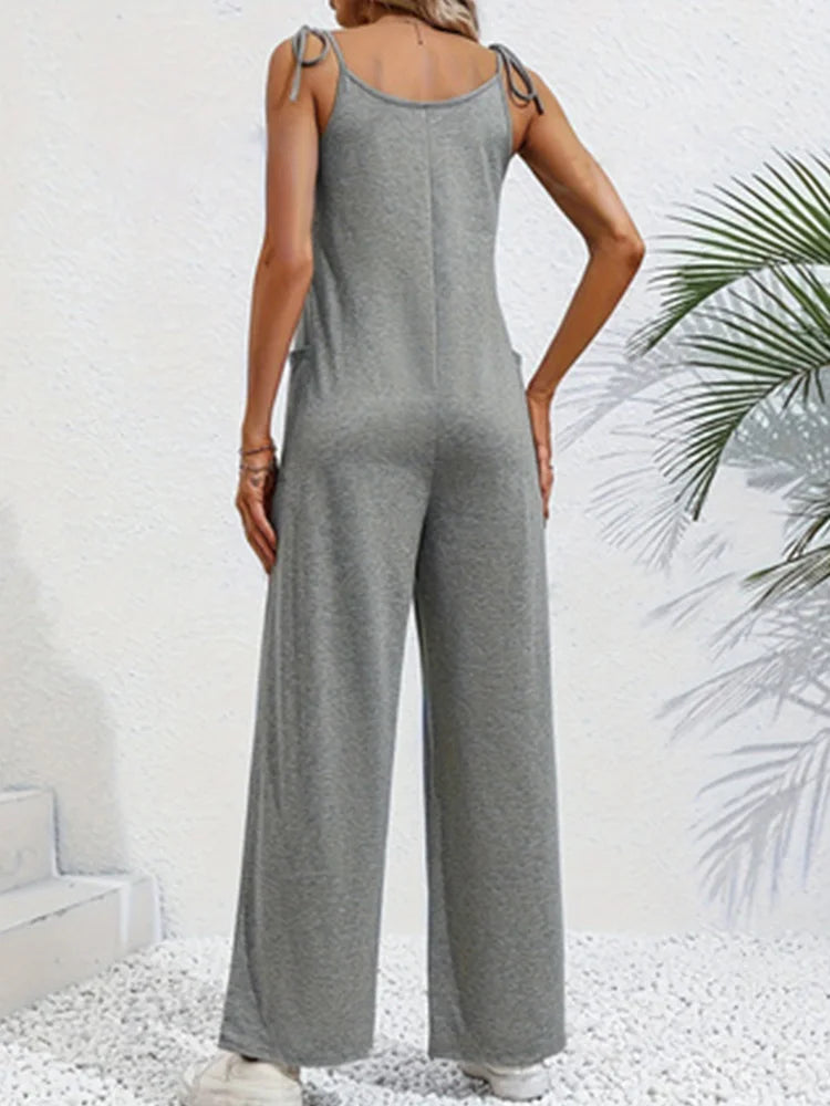 Charlise - Spaghetti Strap Wide Leg Jumpsuit