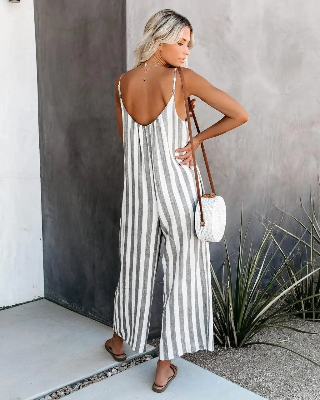 Emily – Striped Wide Leg Romper