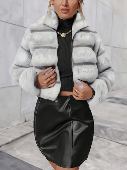 Alejandra - Faux Fur Zip-up Jacket