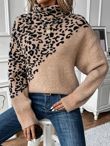 Zoila – Knitted Leopard Print Sweater