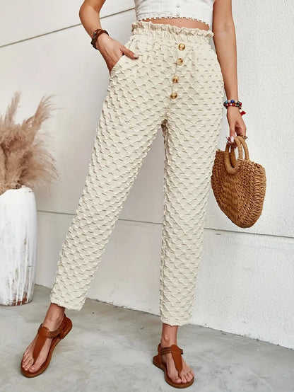 Indah – Elegant 3D Embossed Trousers