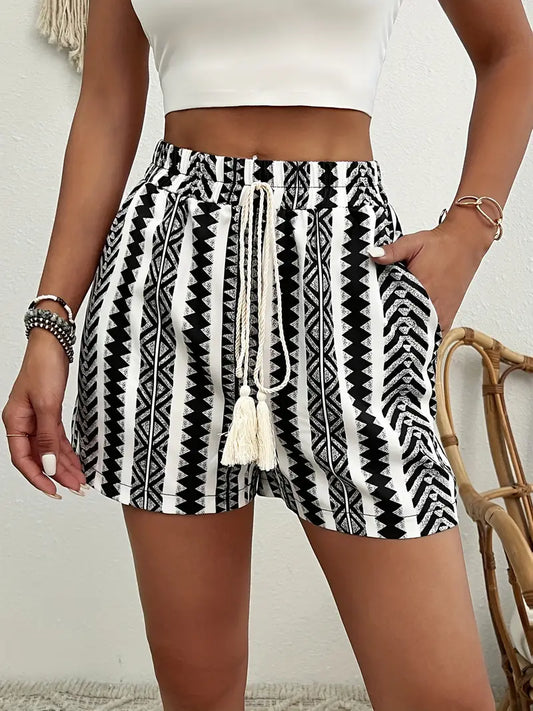 Amielle - Ethnic Print High Waist Shorts