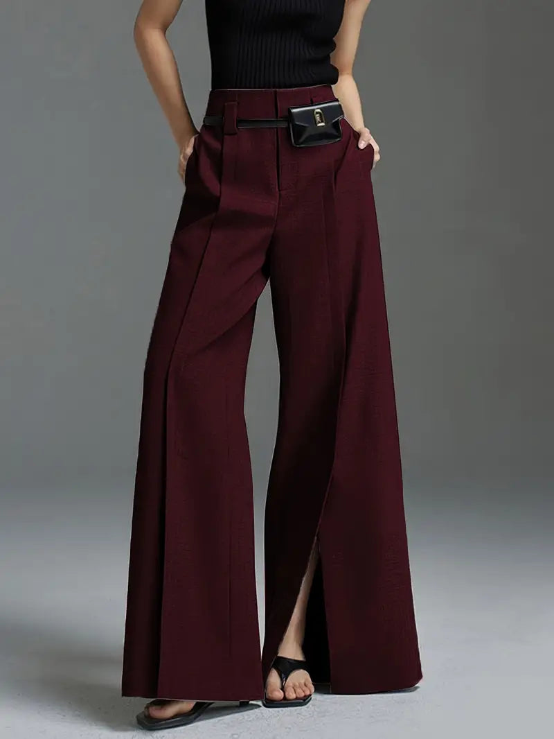 Aaliyah – Elegant High Waist Wide Leg Pants