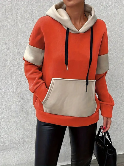 Adelmira – Trendy Cotton Color Block Hoodie