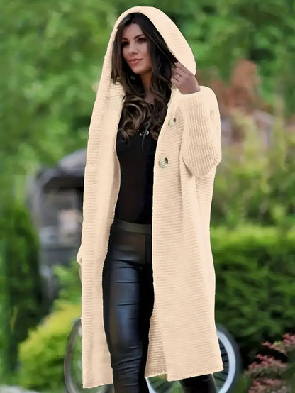 Daniela - Long Knitted Hooded Cardigan