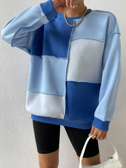 Cheng – Stylish Color Block Sweatshirt