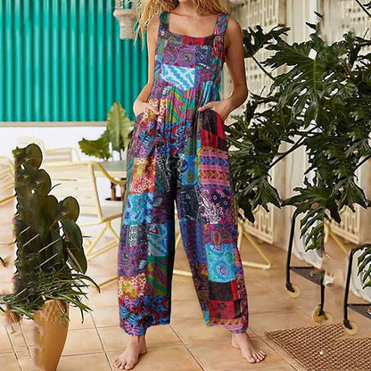 Arlene - Printed Sleeveless Square Neck Jumpsuit