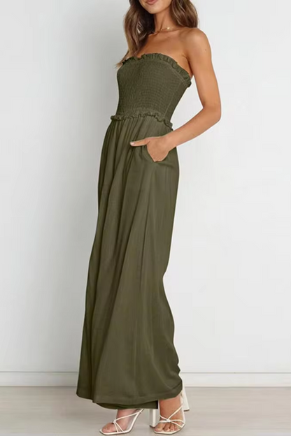 Cleopatra – Strapless Ruffle Jumpsuit