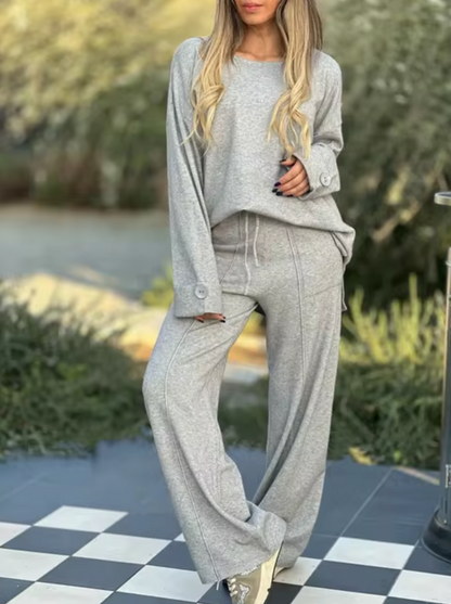 Lori - Long Sleeves and Wide Pants Set