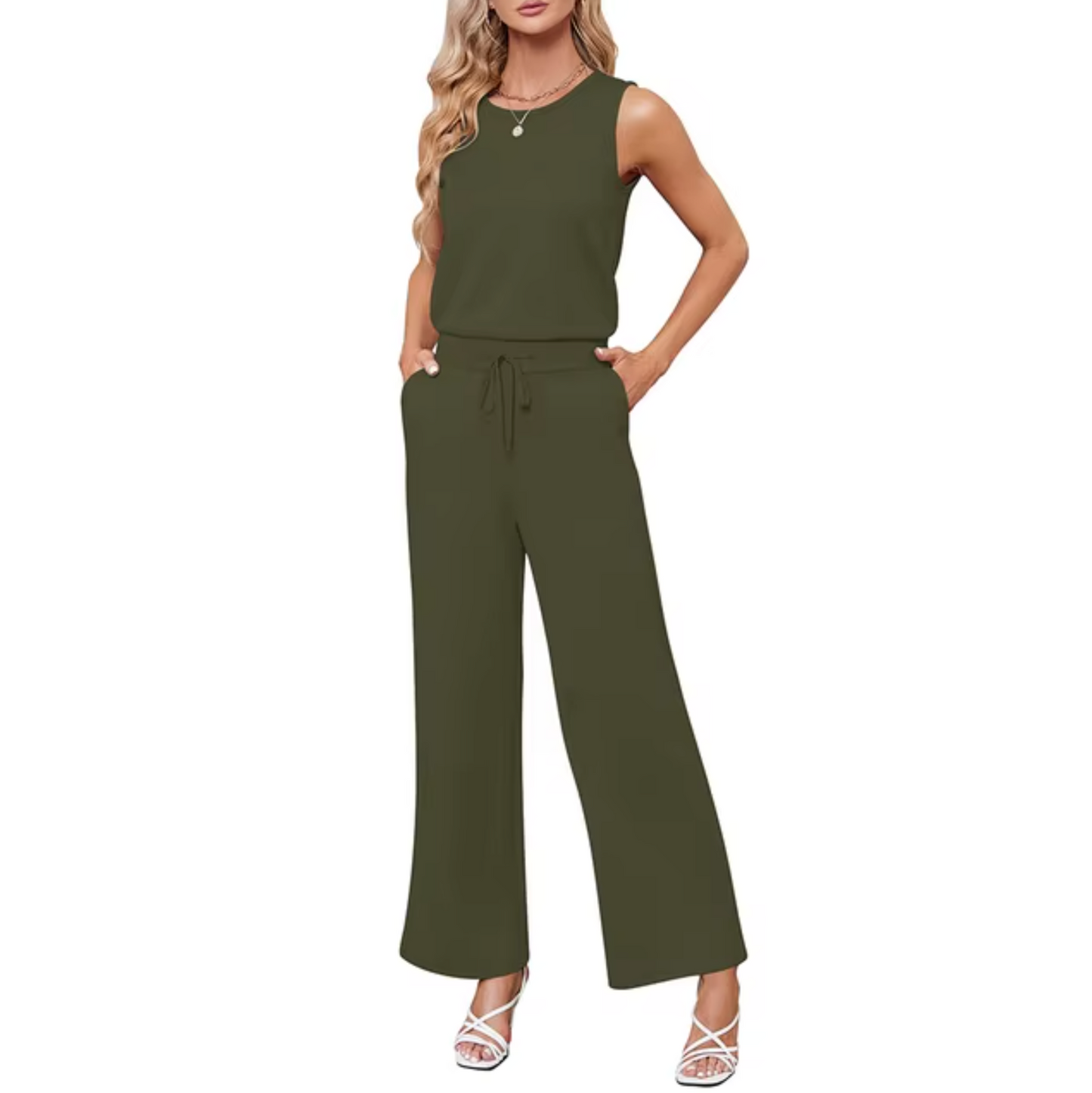 Avery – Sleeveless Round Neck Romper