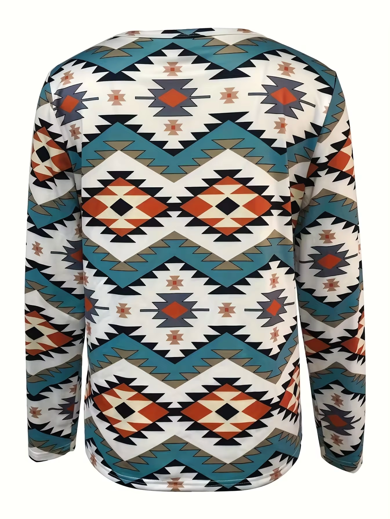 Jellie – Cotton Geometric Print Long Sleeve T-Shirt