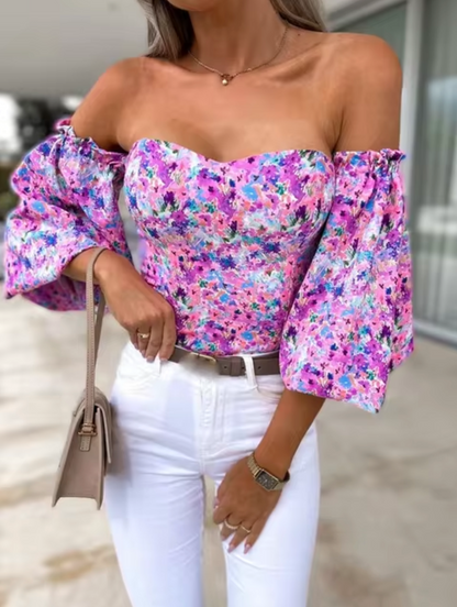 Lucille - Off-Shoulder Floral Tops