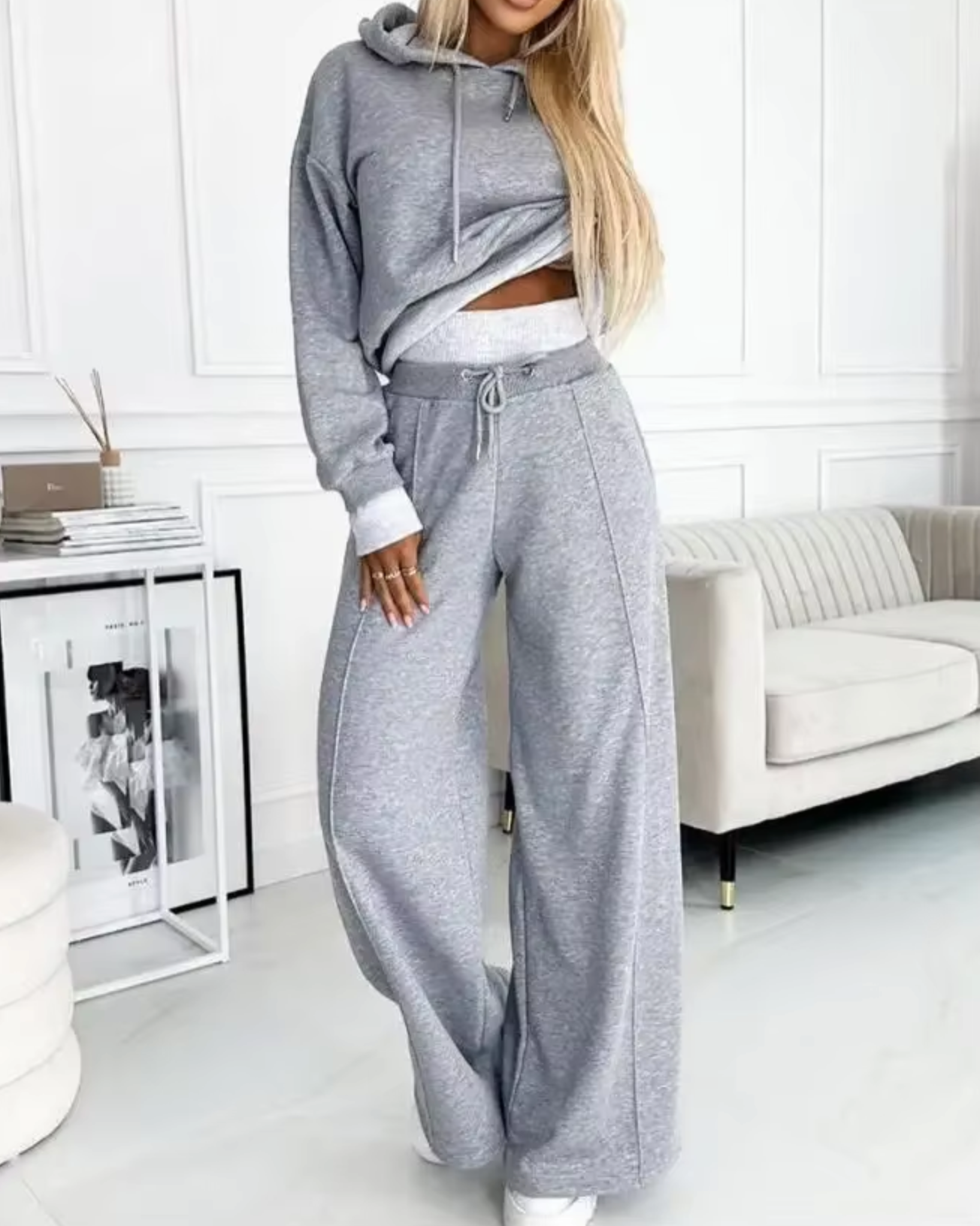 Kate – Hoodie and Wide Leg Pants Two Piece Set