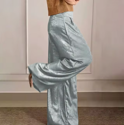 Lia - Metallic Wide Leg Pants