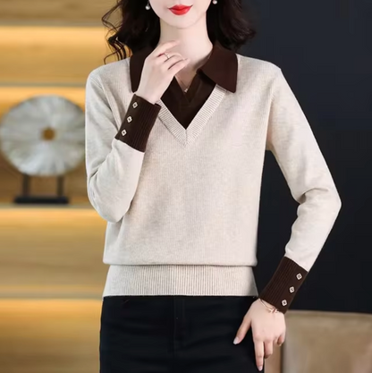 Ellie - Knitted V-neck Sweater