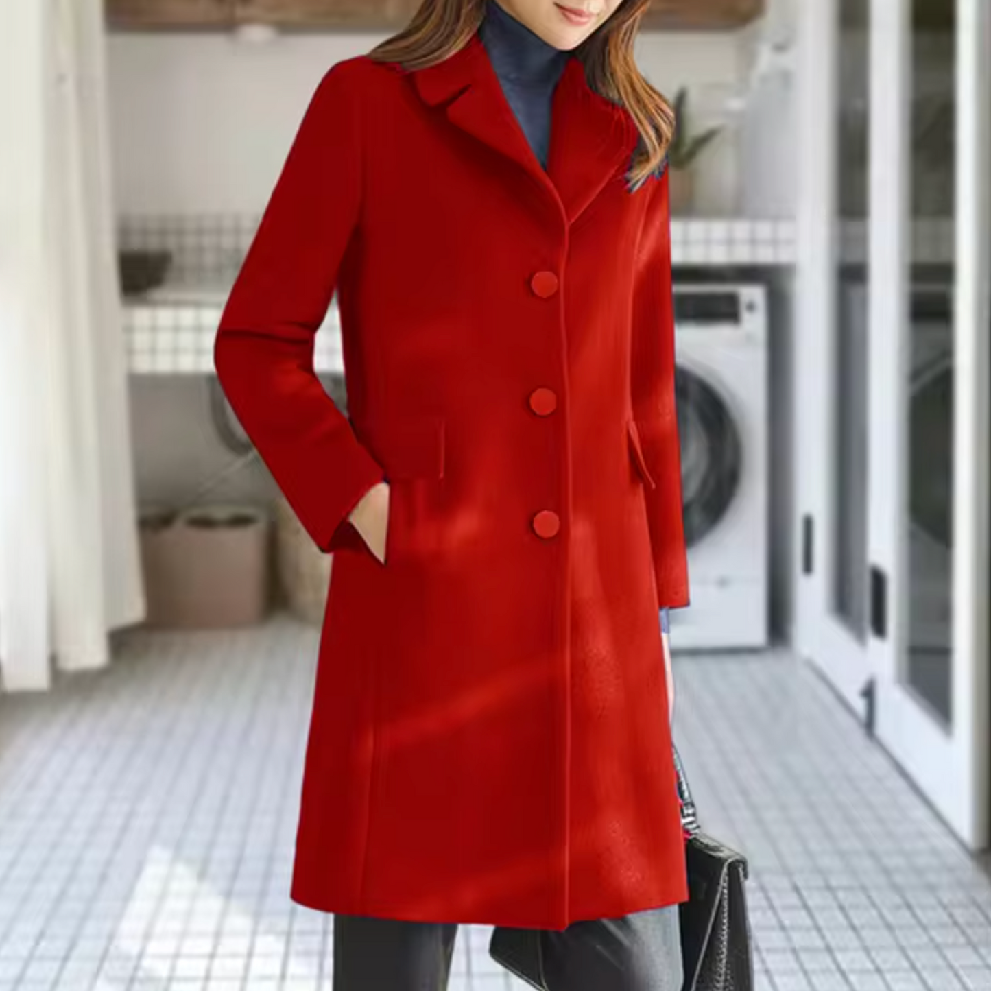 Bernice - Wool Coat with Front Pocket