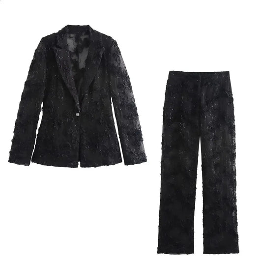 Teodora – Elegant Sequined Blazer and Trouser Set