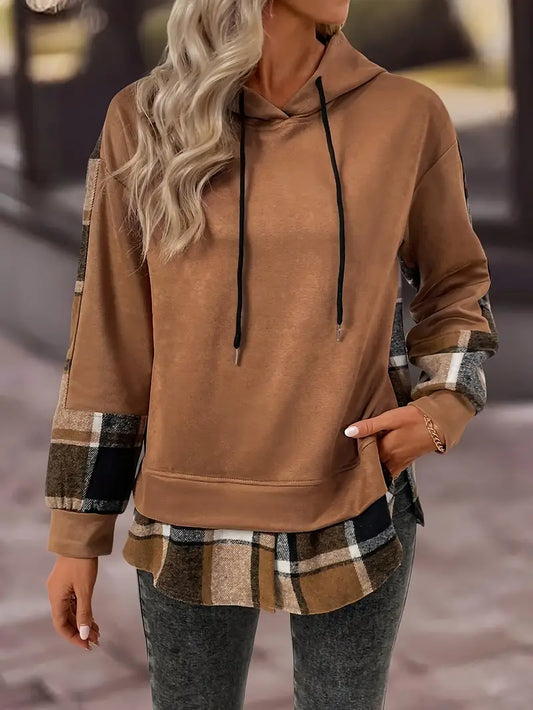 Naila – Stylish Plaid Hoodie