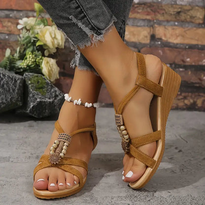 Maris - Boho Style Wedge Sandals