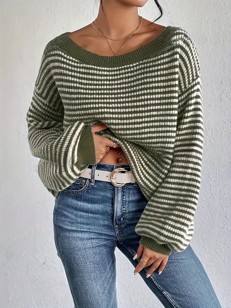 Elly - Knitted Puff Sleeves Sweater