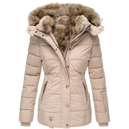 Greta - Fashionable winter coat with fur lining for women