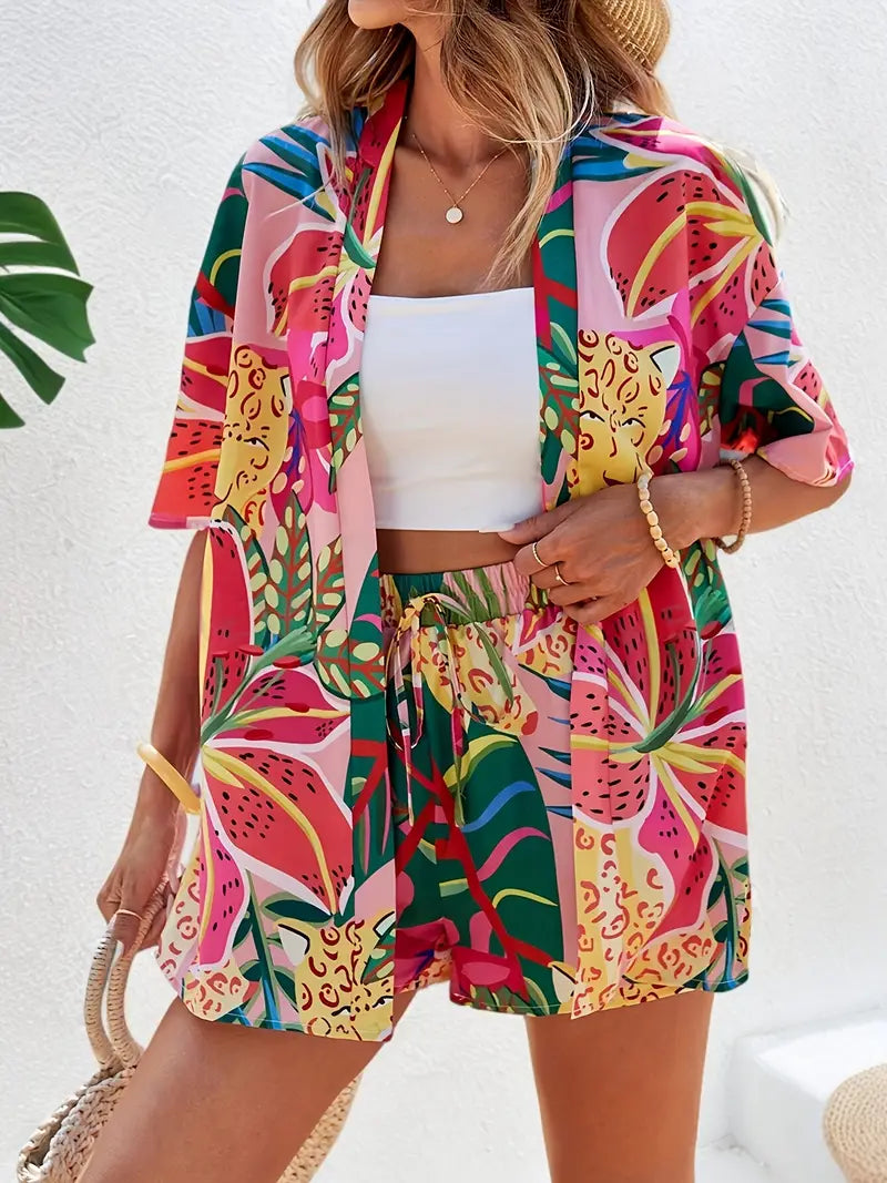 Erna – Tropical Print Two-piece Set