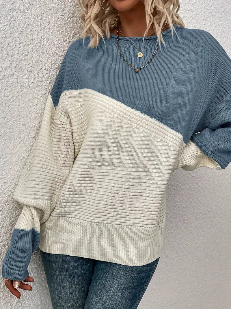 Crezia - Color Block Knitted Sweater