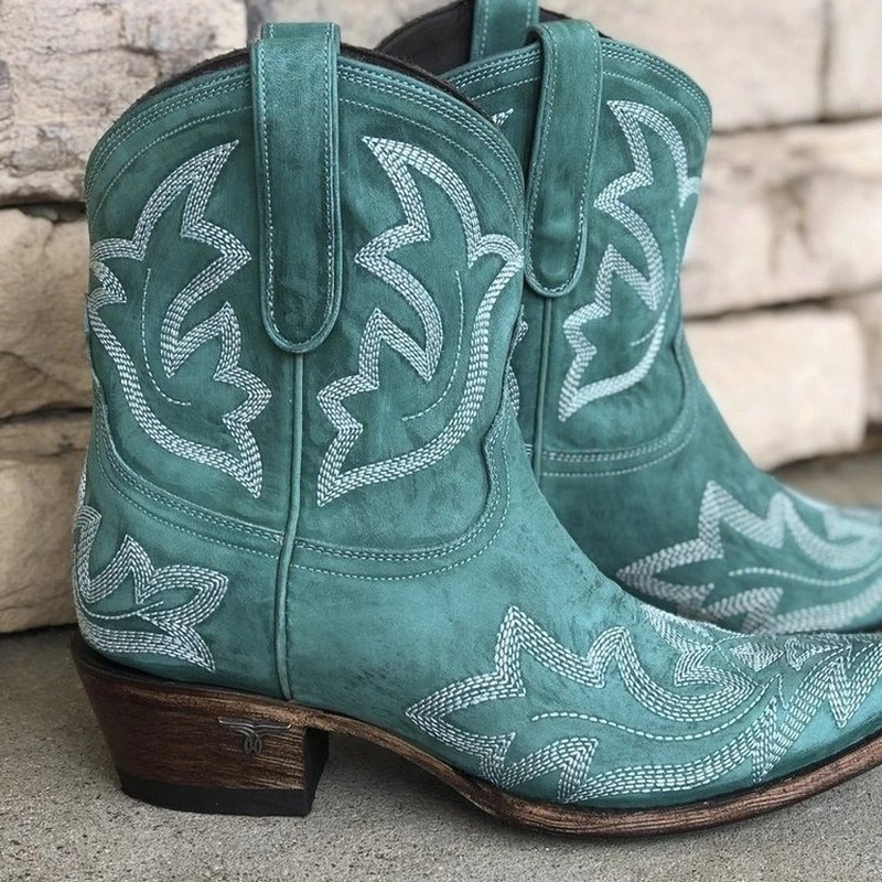 Laurice - Embroidered Leather Cowboy Boots