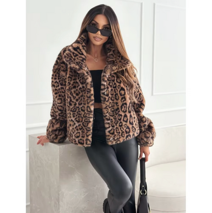 Leocadia – Leopard Print Fur Jacket