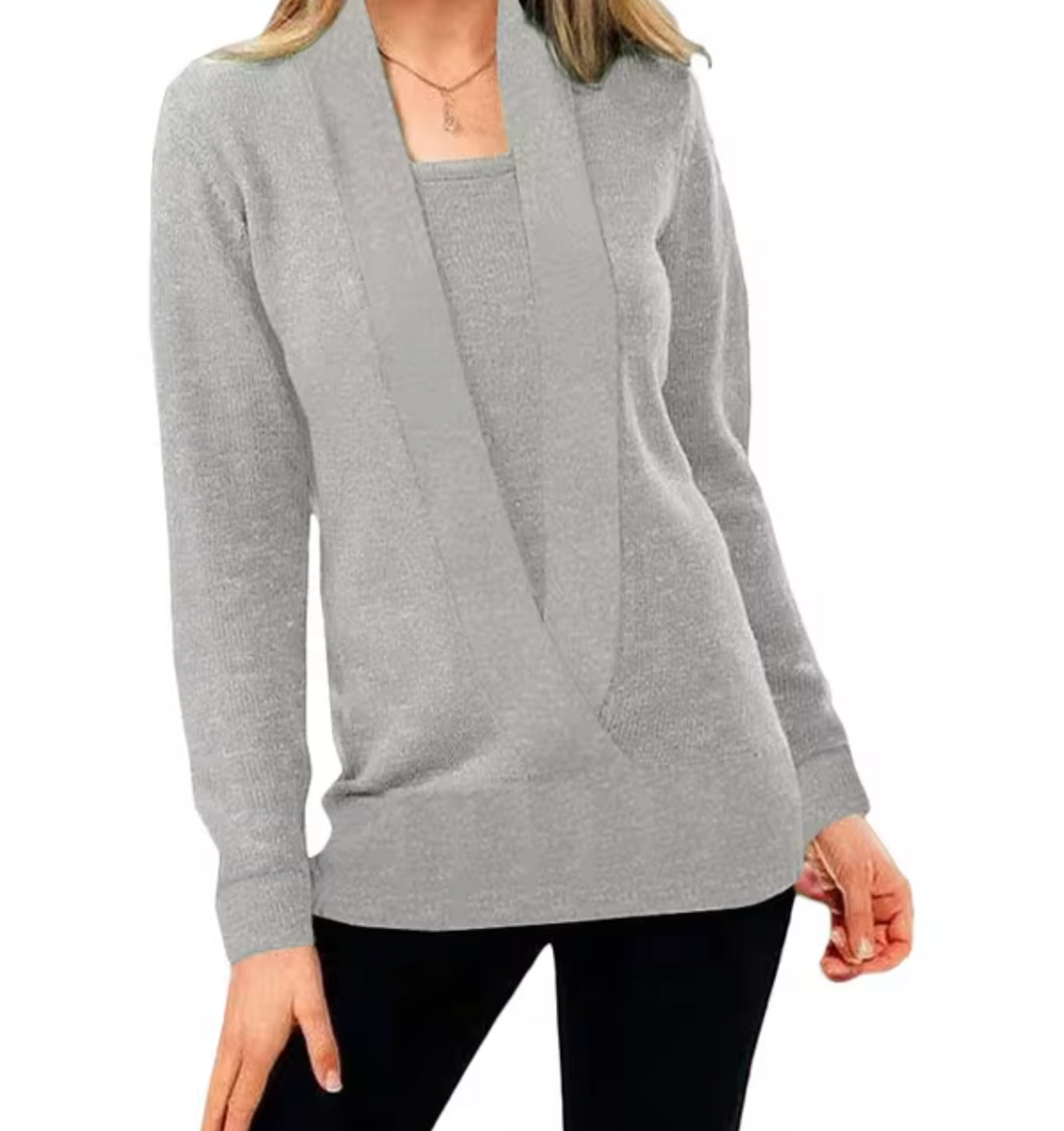 Martha – Knitted Deep V-neck Sweater