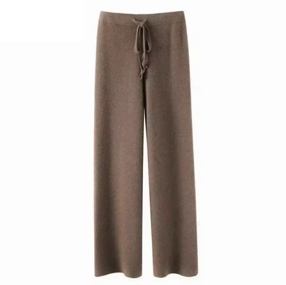 Venice – Wide-leg Wool Knit Trousers