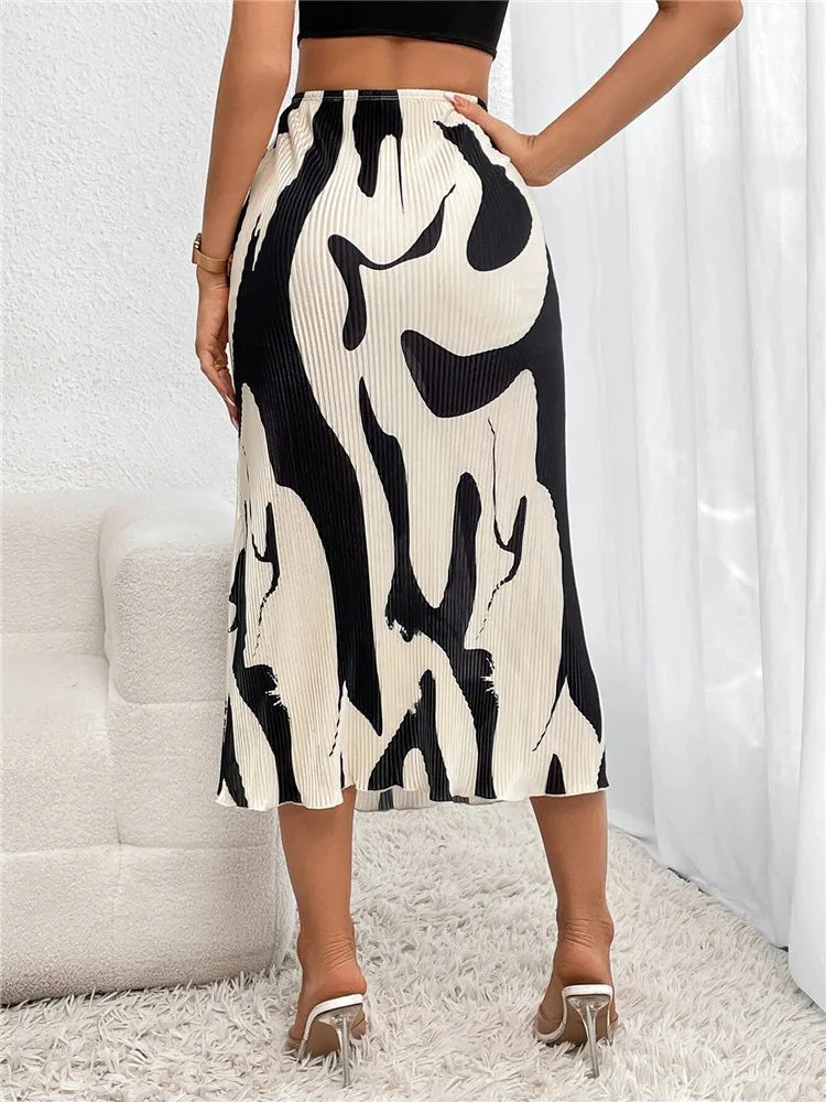 Carmela – Stylish Printed Midi Skirt