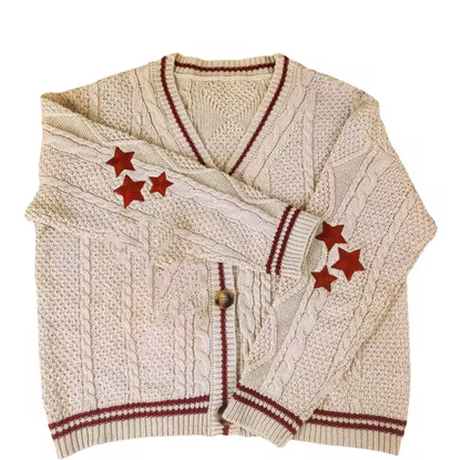 Sherri - Knitted Sweater with Star Print