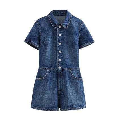 Winnie – Denim Romper