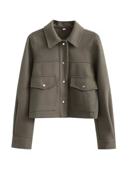 Vanessa – Coat with Button Placket and Front Pockets