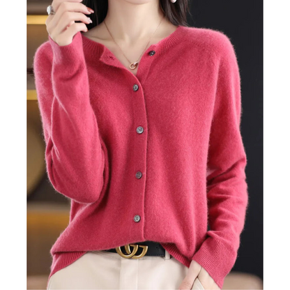 Zuivere - Pure Merino Wool Women's O-Neck Cardigan Sweater