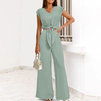 Vanessa – V-neck Short Sleeves and Pants