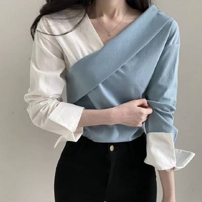 Stacey – V-neck Long-sleeved Blouse