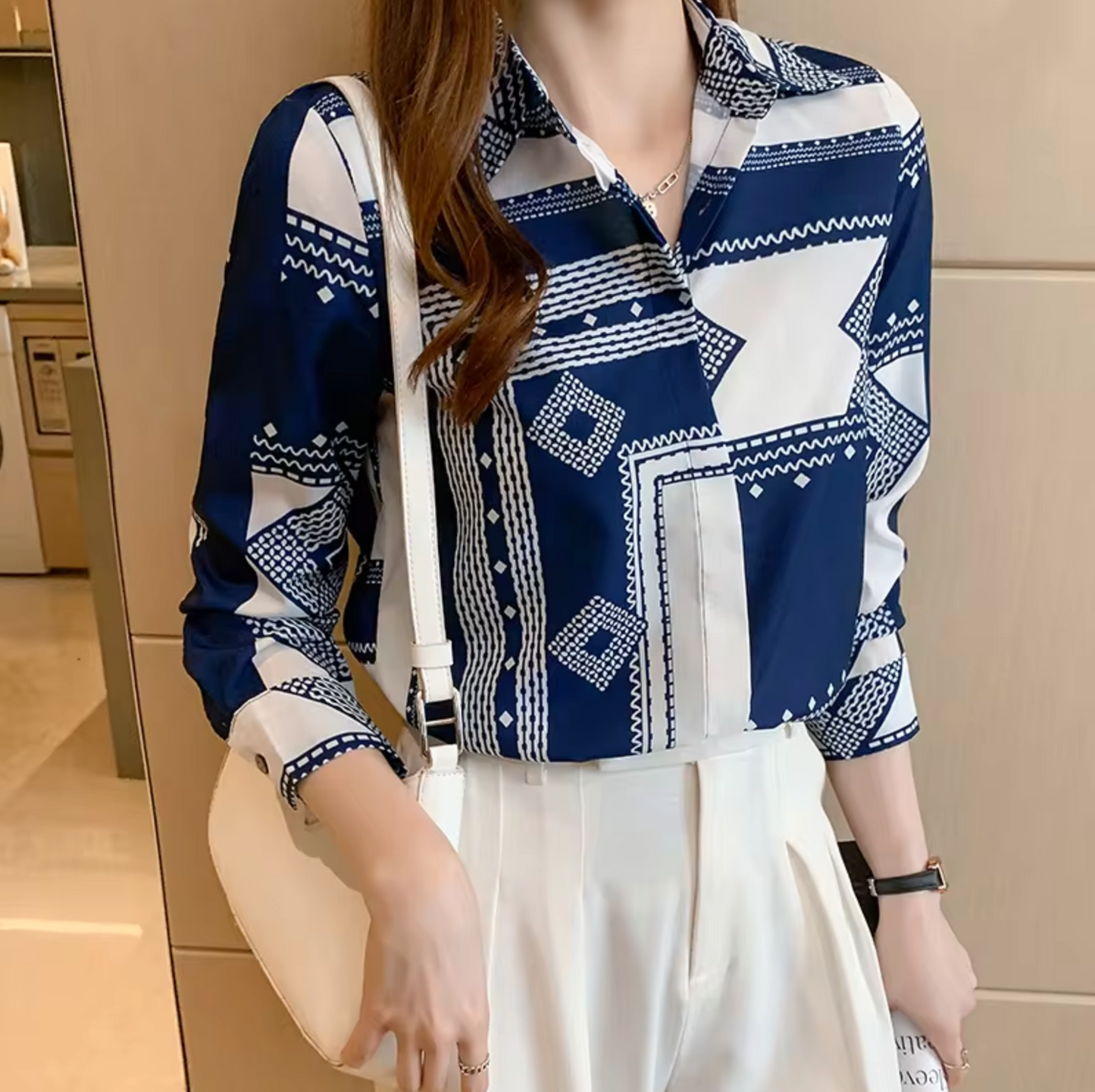 Kailani – Geometric Print Blouse