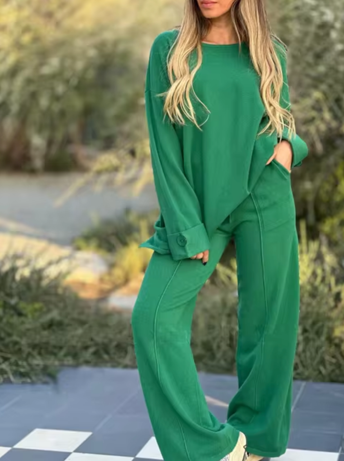 Lori - Long Sleeves and Wide Pants Set