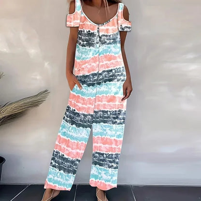 Cindy - Sleeveless Printed Loose Jumpsuit