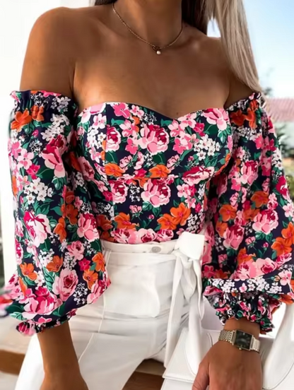 Lucille - Off-Shoulder Floral Tops